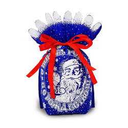 Мешочек «От Деда Мороза» металлизированный синий