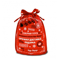 Мешочек «Мороз и Дети» красный (лессированный текстиль, матовый)